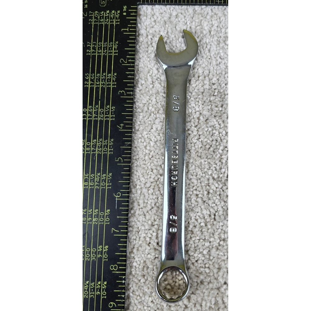 Pittsburgh Combination Wrench Silver 5/8 Inch‎ Chrome Vanadium